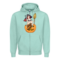 Seafoam sexy witch halloween costume blackcraft pumpkin wi Zipper Hoodie - tuanDangUi