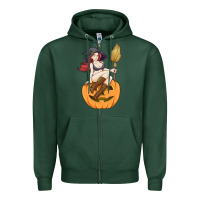 Sports Green sexy witch halloween costume blackcraft pumpkin wi Zipper Hoodie - tuanDangUi