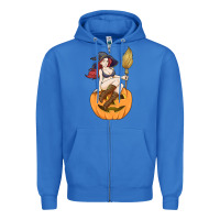 True Royal sexy witch halloween costume blackcraft pumpkin wi Zipper Hoodie - tuanDangUi