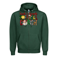 Sports Green Santa's Favorite Softball Coach For Christmas Zipper Hoodie - FaDigitalArtStudio