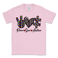 Bubblegum Pink Peace Love Autism Classic Tee - Bettercallsaul