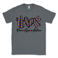 Charcoal Heather Peace Love Autism Classic Tee - Bettercallsaul
