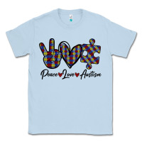 Dusty Blue Peace Love Autism Classic Tee - Bettercallsaul