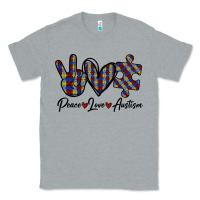 Heather Grey Peace Love Autism Classic Tee - Bettercallsaul
