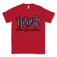 Red Peace Love Autism Classic Tee - Bettercallsaul