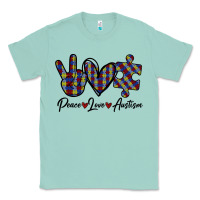 Seafoam Peace Love Autism Classic Tee - Bettercallsaul