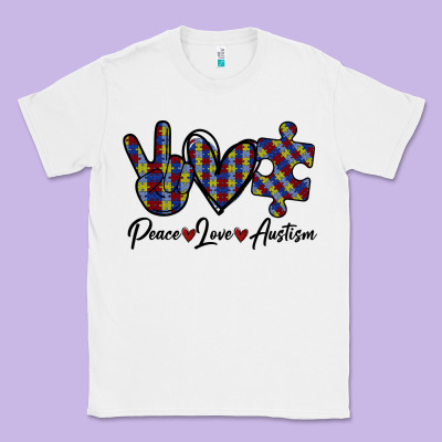 Peace Love Autism Classic Tee Designed By Bettercallsaul
