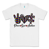 White Peace Love Autism Classic Tee - Bettercallsaul