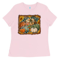 Pumpkins With Sunflowers Ladies Tee | Teevron