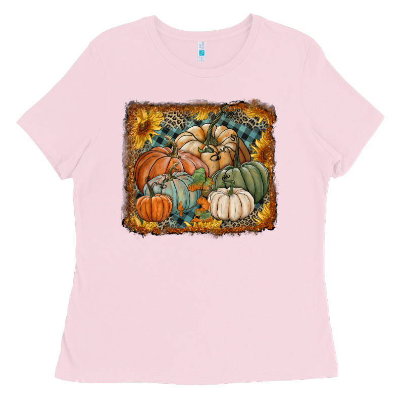 Pumpkins With Sunflowers Ladies Tee by RanaPortraitStore | Teevron