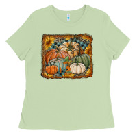 Matcha pumpkins with sunflowers Ladies Tee - RanaPortraitStore