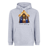 Heather Grey True Story Black Heavyweight Hoodie - CowhideDigitalArt