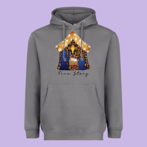 True Story Black Heavyweight Hoodie Designed By Cowhidedigitalart