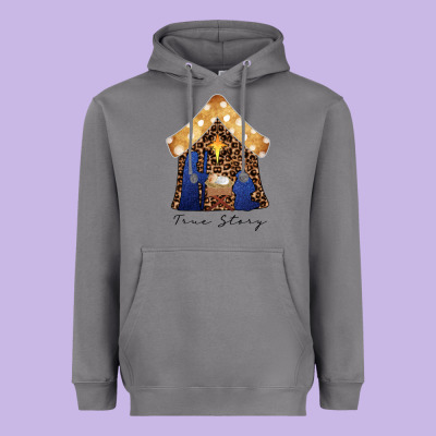 True Story Black Heavyweight Hoodie Designed By Cowhidedigitalart