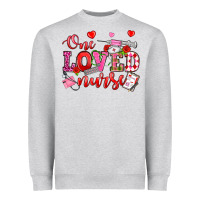Heather Grey one loved nurse valentine's day Heavyweight Sweatshirt - OliviaCreatesArt