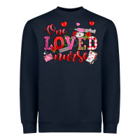 Navy one loved nurse valentine's day Heavyweight Sweatshirt - OliviaCreatesArt