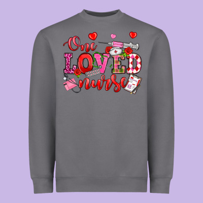 One Loved Nurse Valentine's Day Heavyweight Sweatshirt Designed By Oliviacreatesart