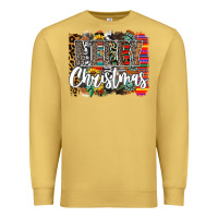 Antique Gold Western Merry Christmas Premium Sweatshirt - CowhideDigitalArt