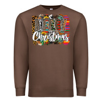 Chestnut Western Merry Christmas Premium Sweatshirt - CowhideDigitalArt