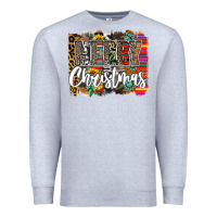 Heather Grey Western Merry Christmas Premium Sweatshirt - CowhideDigitalArt