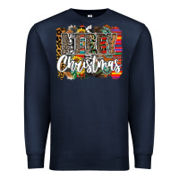 Navy Western Merry Christmas Premium Sweatshirt - CowhideDigitalArt