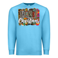 Ocean Blue Western Merry Christmas Premium Sweatshirt - CowhideDigitalArt