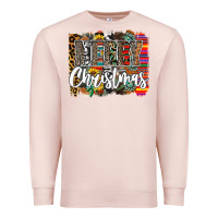Pale Pink Western Merry Christmas Premium Sweatshirt - CowhideDigitalArt