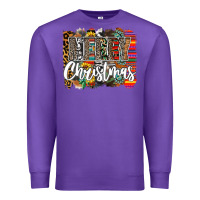 Purple Western Merry Christmas Premium Sweatshirt - CowhideDigitalArt
