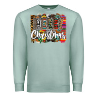 Seafoam Western Merry Christmas Premium Sweatshirt - CowhideDigitalArt