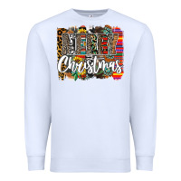 White Western Merry Christmas Premium Sweatshirt - CowhideDigitalArt
