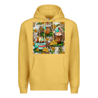 Antique Gold cow coffee cups and farm with leopard seamless pattern bbs Premium Hoodie - BundleAndBundleShop