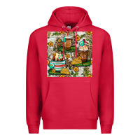 Cardinal cow coffee cups and farm with leopard seamless pattern bbs Premium Hoodie - BundleAndBundleShop