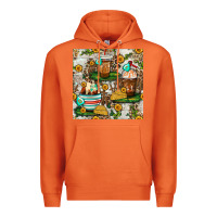 Carrot cow coffee cups and farm with leopard seamless pattern bbs Premium Hoodie - BundleAndBundleShop