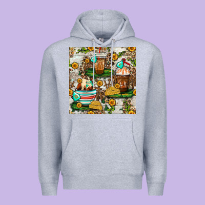 Cow Coffee Cups And Farm With Leopard Seamless Pattern Bbs Premium Hoodie Designed By Bundleandbundleshop