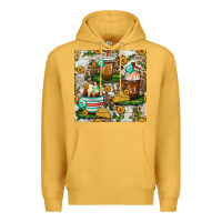 Mustard cow coffee cups and farm with leopard seamless pattern bbs Premium Hoodie - BundleAndBundleShop