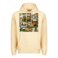 Pina Colada cow coffee cups and farm with leopard seamless pattern bbs Premium Hoodie - BundleAndBundleShop