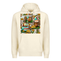 Sandshell cow coffee cups and farm with leopard seamless pattern bbs Premium Hoodie - BundleAndBundleShop