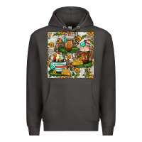 Smoke cow coffee cups and farm with leopard seamless pattern bbs Premium Hoodie - BundleAndBundleShop