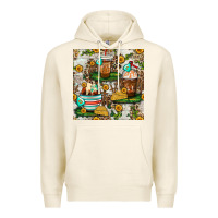 Tofu cow coffee cups and farm with leopard seamless pattern bbs Premium Hoodie - BundleAndBundleShop