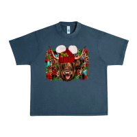 Midnight Navy highland cow christmas Urban Heavy Tee - JahusDesignShop