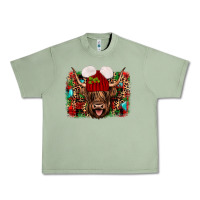 Oil Green highland cow christmas Urban Heavy Tee - JahusDesignShop
