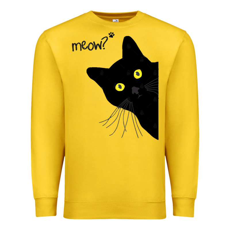 Black Cat Day Halloween Black Cat Meow Premium Sweatshirt by tuanDangUi | Teevron