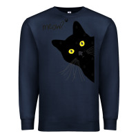 Navy black cat day halloween black cat meow Premium Sweatshirt - tuanDangUi