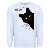 White black cat day halloween black cat meow Premium Sweatshirt - tuanDangUi