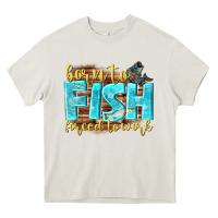 Cream born to fish forced to work Heavy Core Tee - NancyCooperArtShop