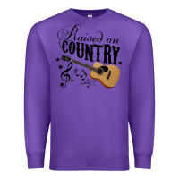 Purple Raised On Country Country Life Country Music Lover Premium Sweatshirt - tuanDangUi