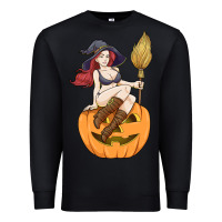 Black sexy witch halloween costume blackcraft pumpkin wi Premium Sweatshirt - tuanDangUi