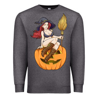 Charcoal Heather sexy witch halloween costume blackcraft pumpkin wi Premium Sweatshirt - tuanDangUi