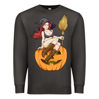 Sexy Witch Halloween Costume Blackcraft Pumpkin Wi Premium Sweatshirt | Teevron