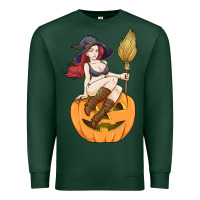 Sports Green sexy witch halloween costume blackcraft pumpkin wi Premium Sweatshirt - tuanDangUi